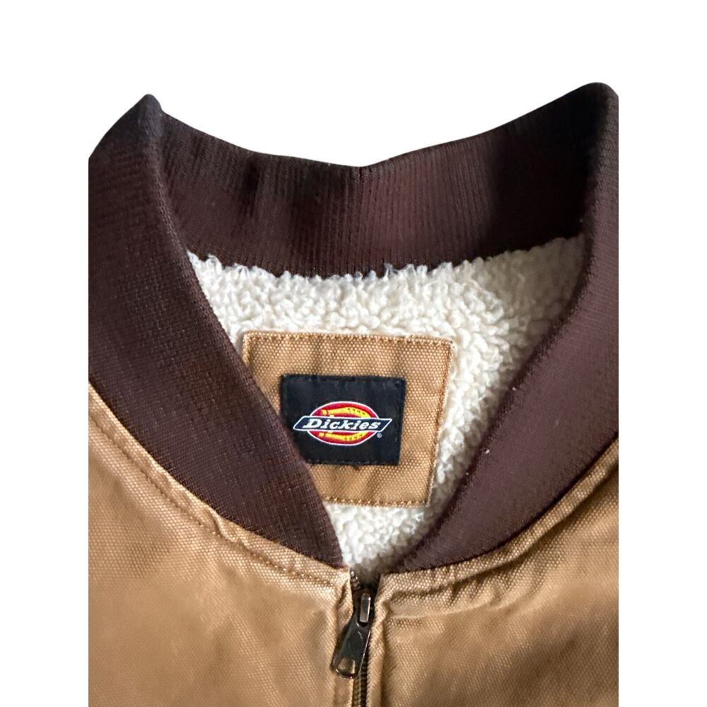 Dickies Mens Duck Canvas Sherpa Lined Work Vest Brown Size 2XL XXL - Picture 2 of 7